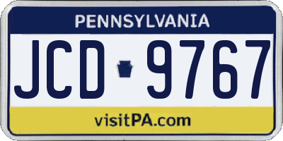 PA license plate JCD9767