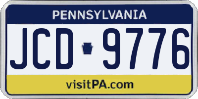 PA license plate JCD9776