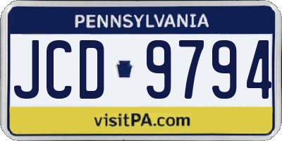 PA license plate JCD9794
