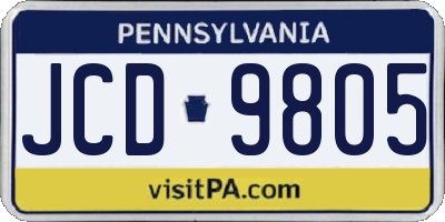 PA license plate JCD9805