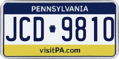 PA license plate JCD9810