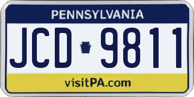 PA license plate JCD9811