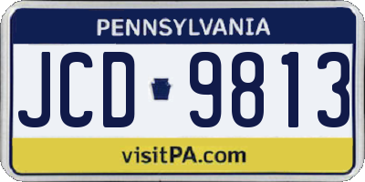 PA license plate JCD9813