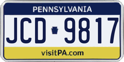 PA license plate JCD9817