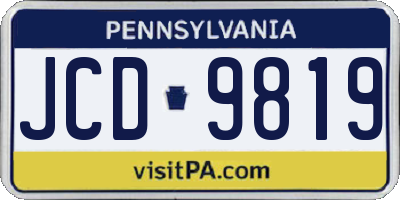 PA license plate JCD9819