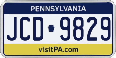 PA license plate JCD9829