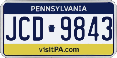 PA license plate JCD9843