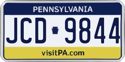 PA license plate JCD9844