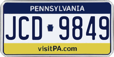 PA license plate JCD9849