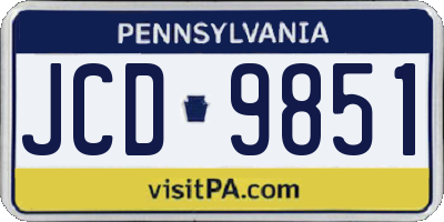 PA license plate JCD9851