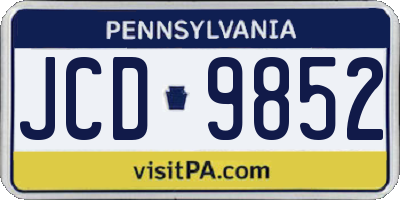 PA license plate JCD9852