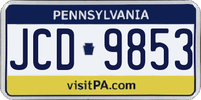 PA license plate JCD9853