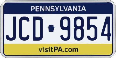 PA license plate JCD9854