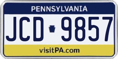 PA license plate JCD9857