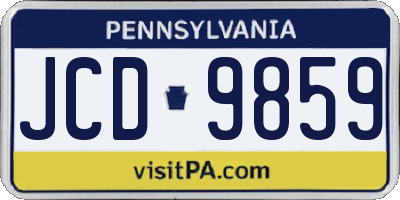 PA license plate JCD9859