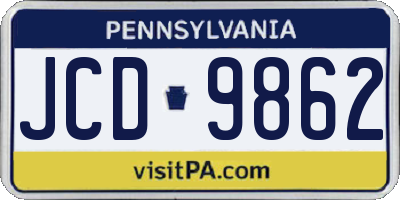 PA license plate JCD9862