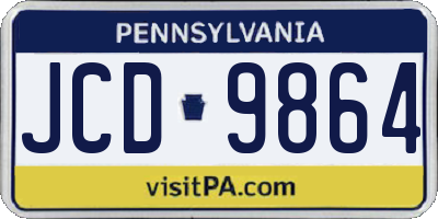PA license plate JCD9864