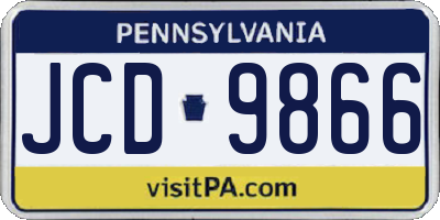 PA license plate JCD9866