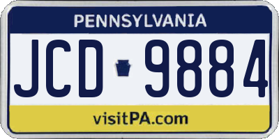 PA license plate JCD9884