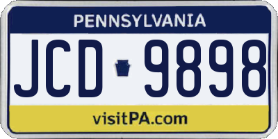 PA license plate JCD9898