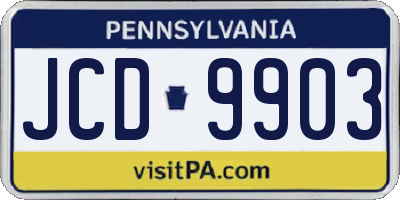 PA license plate JCD9903