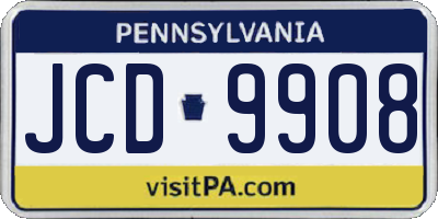 PA license plate JCD9908