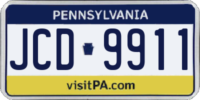 PA license plate JCD9911
