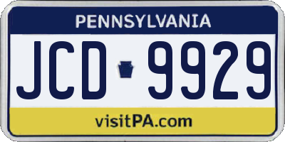 PA license plate JCD9929