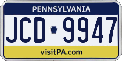PA license plate JCD9947