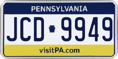 PA license plate JCD9949