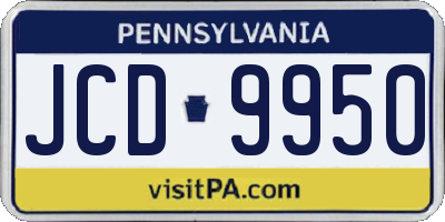PA license plate JCD9950