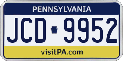 PA license plate JCD9952