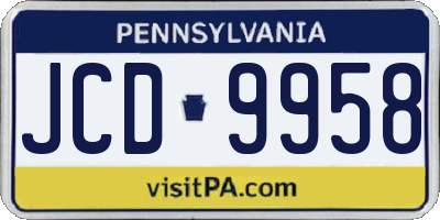 PA license plate JCD9958