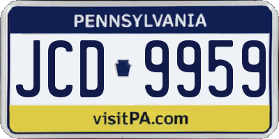 PA license plate JCD9959