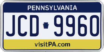 PA license plate JCD9960