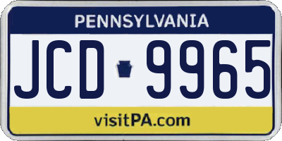 PA license plate JCD9965