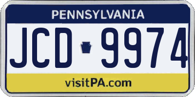 PA license plate JCD9974