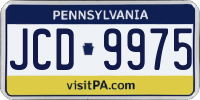 PA license plate JCD9975