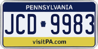 PA license plate JCD9983