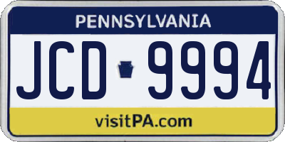 PA license plate JCD9994