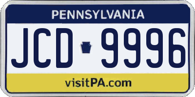 PA license plate JCD9996