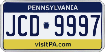 PA license plate JCD9997