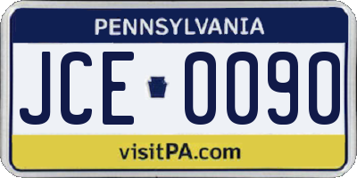 PA license plate JCE0090