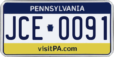 PA license plate JCE0091