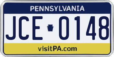 PA license plate JCE0148