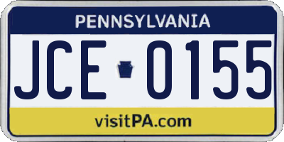 PA license plate JCE0155
