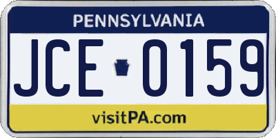 PA license plate JCE0159