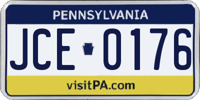 PA license plate JCE0176