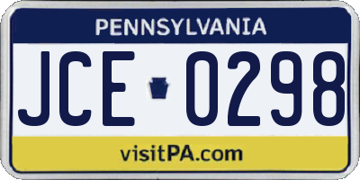 PA license plate JCE0298