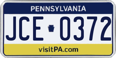 PA license plate JCE0372